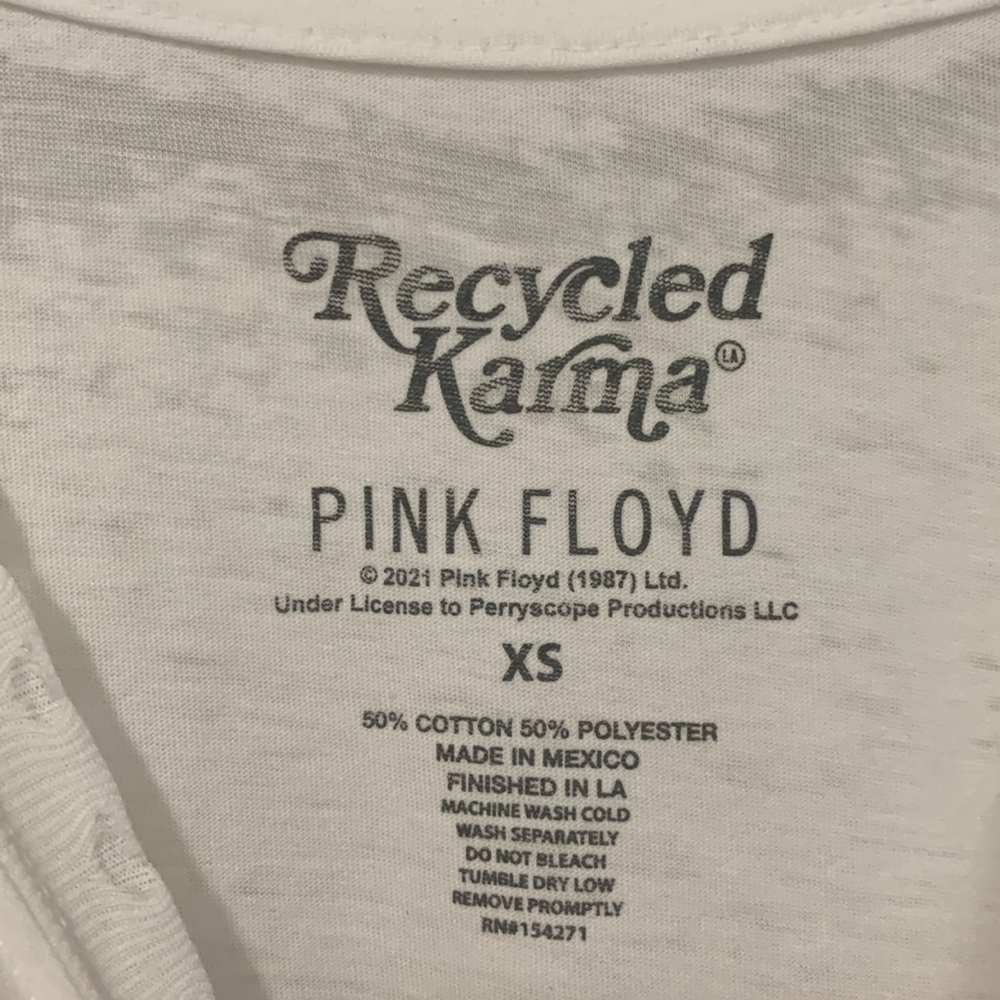 NWOT Pink Floyd 1975 Wish You Were Here Burn Out Tee RECYCLED KARMA - Picture 5 of 6